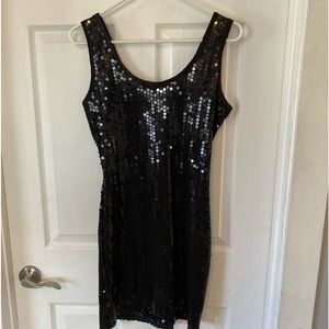 Rampage Black sequined mini dress